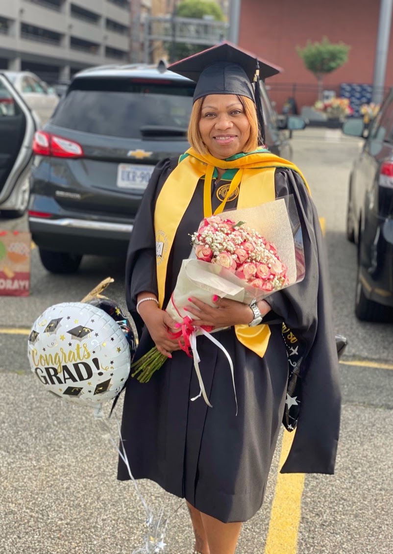Elizabeth Elie at commencement
